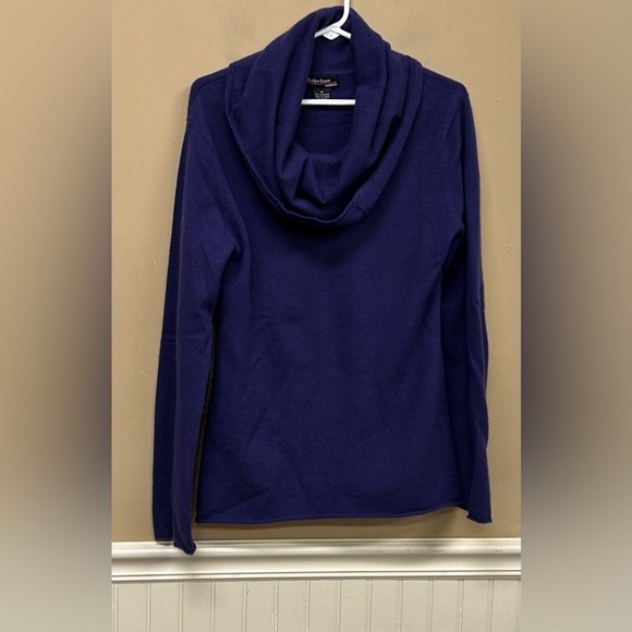 Evelyn Grace Purple Cowl Neck Cashmere Sweater Long Sleeve Size M - Picture 1 of 5
